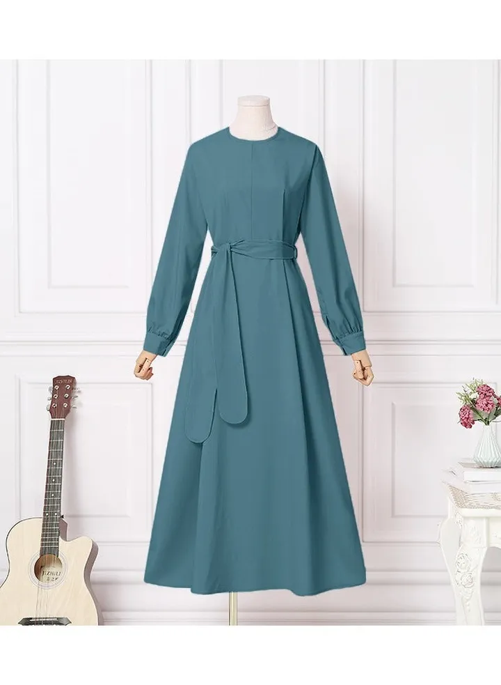Women's Long Sleeved Solid Color Dress