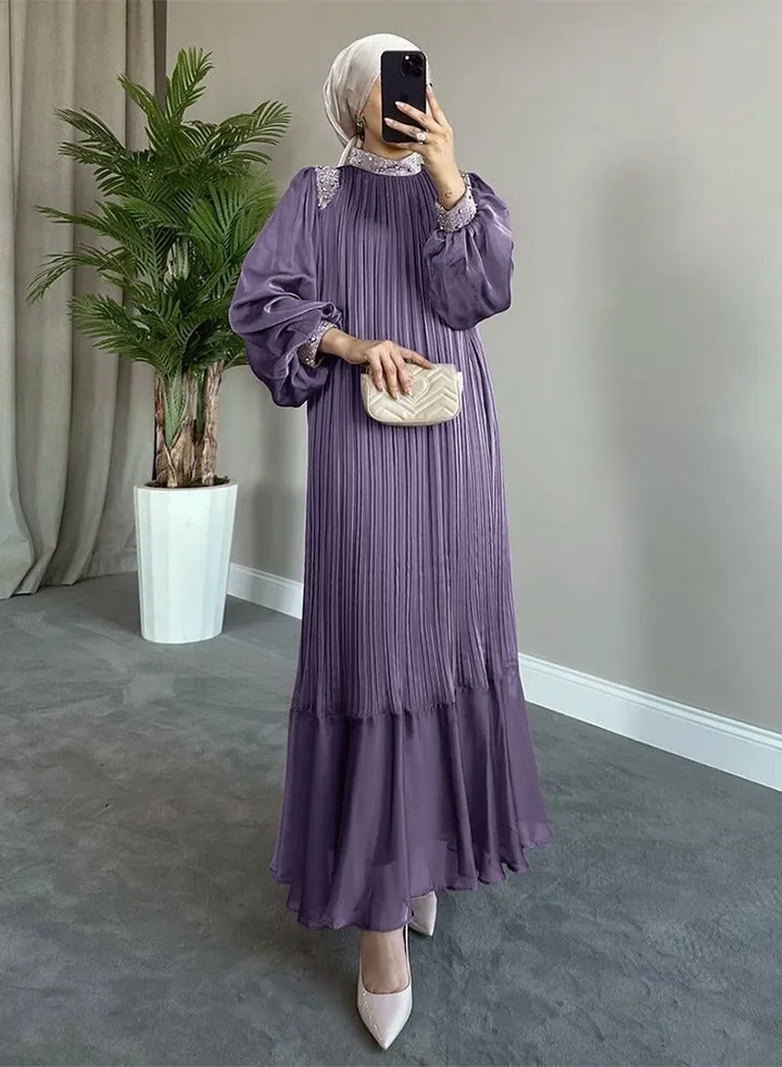 Diamond Studded Pearl Dress Robe