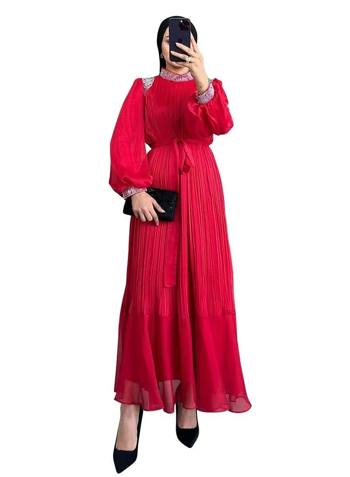 Diamond Studded Pearl Dress Robe