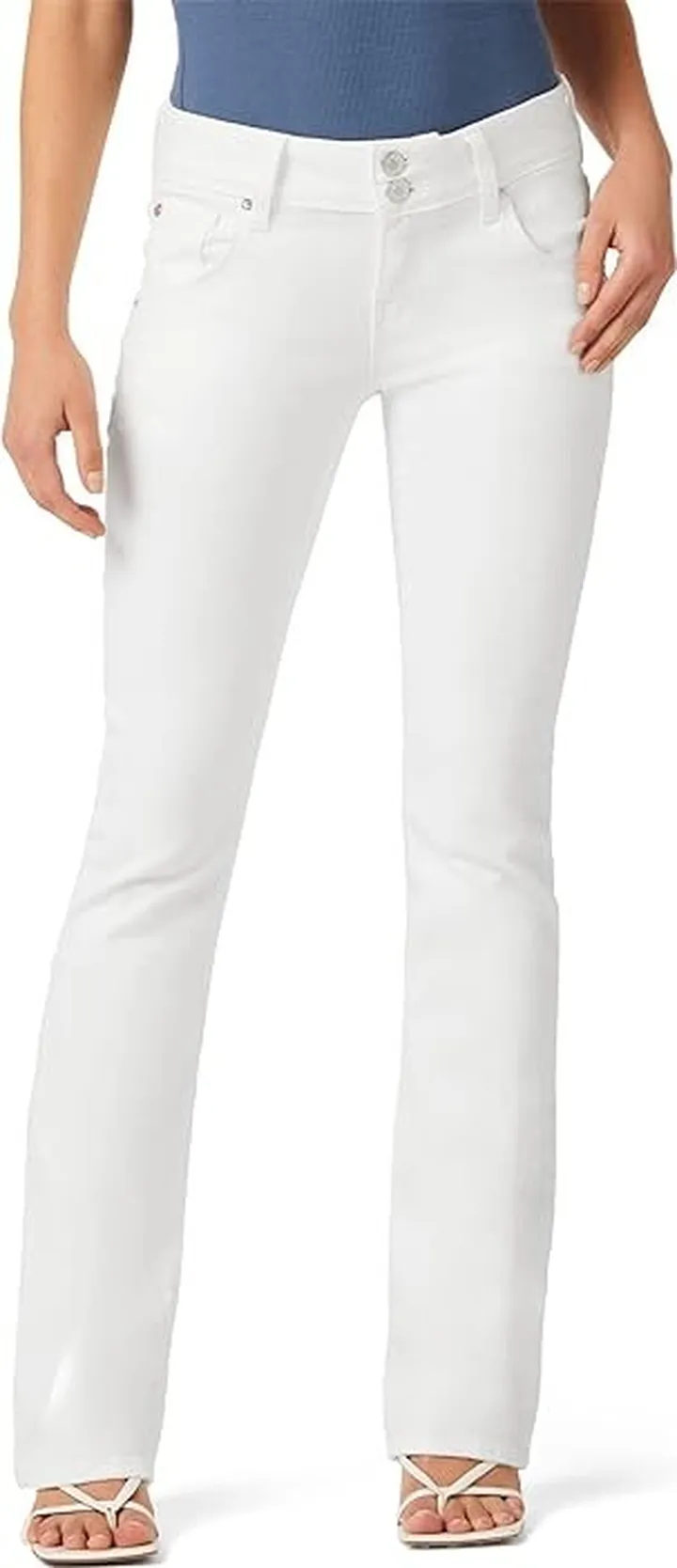 Hudson Jeans Petite Beth Mid-Rise Baby Boot in White (White) Women's Jeans