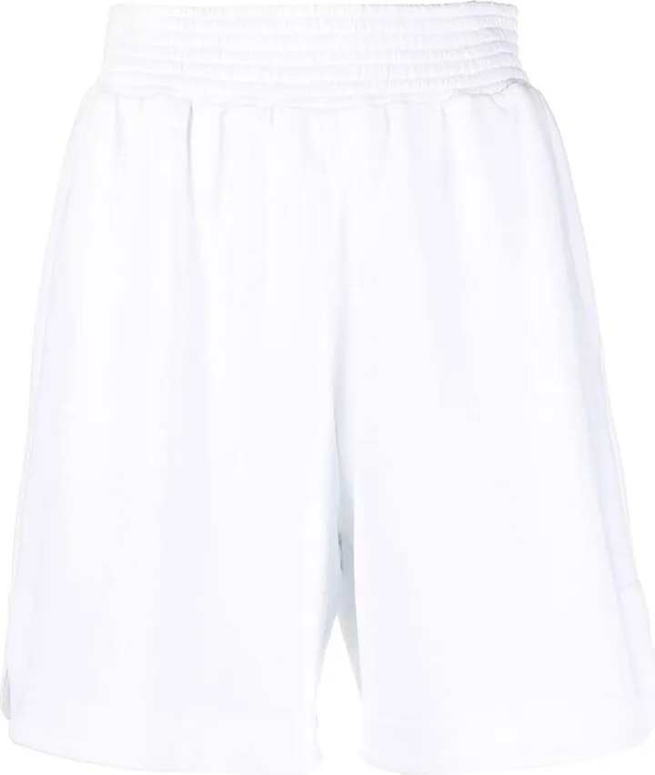 Smocked-Waist Knee-Length Shorts