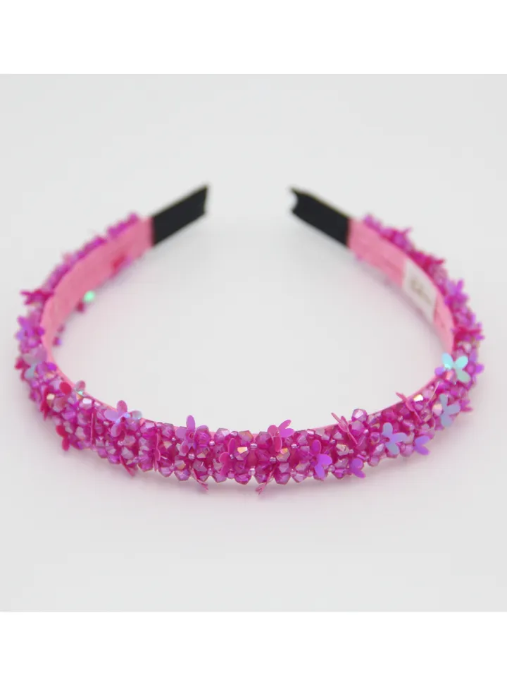 Headband Anna For Girls Butterfly Dark Pink