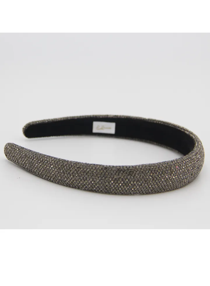 Headband Emelly For Women's and Girls Dark Grey Glittery