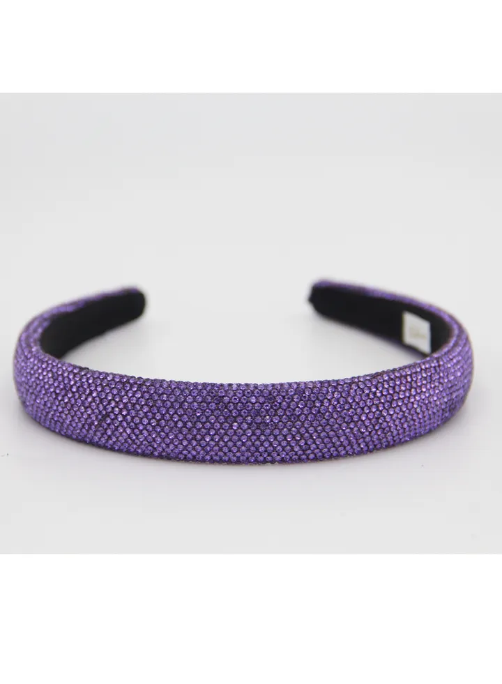 Headband Emelly For Women's and Girls Dark Purple Glittery