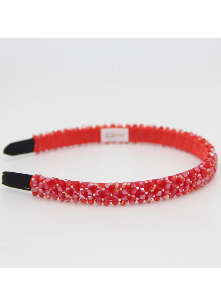 Headband Erica For GirlsRed Enbrodery