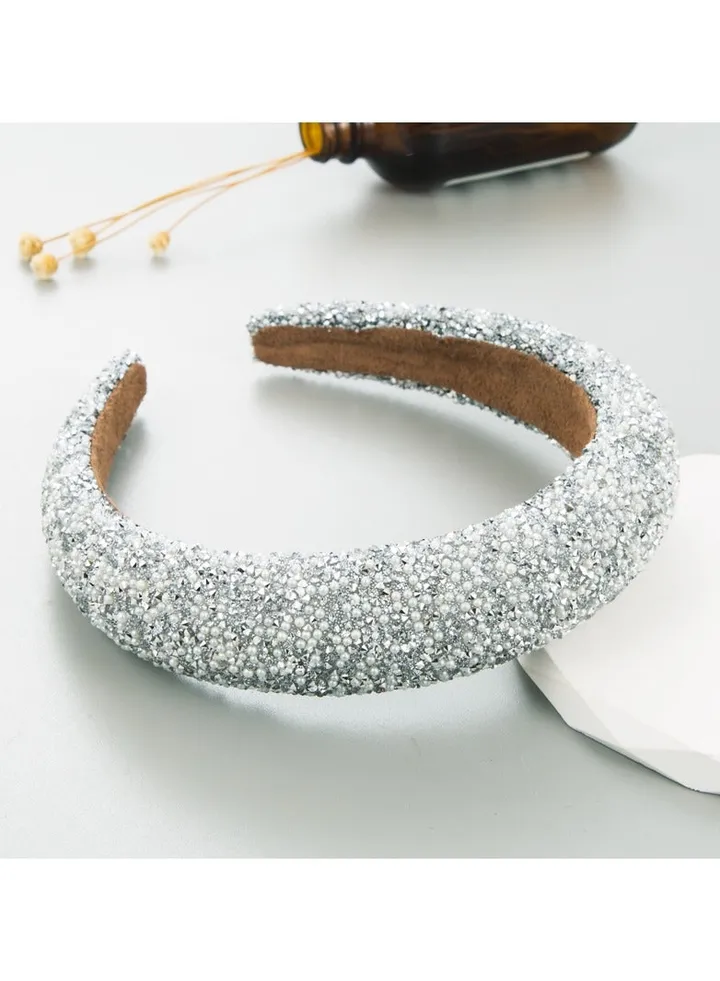 Headband Retro For Women's and Girls Silver