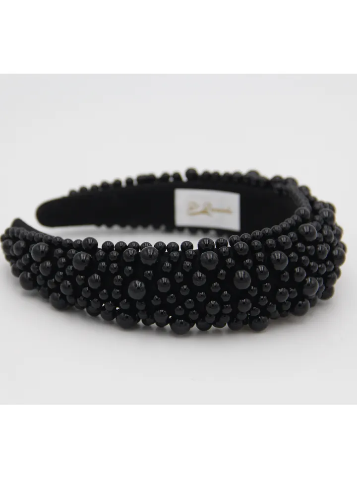 Headband Olivia For Women's and Girls Black Pearl