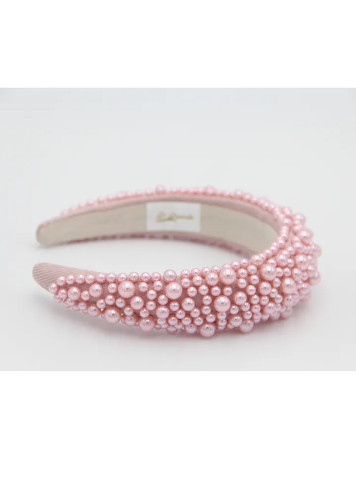 Headband Olivia For Women's and Girls Pink Pearl