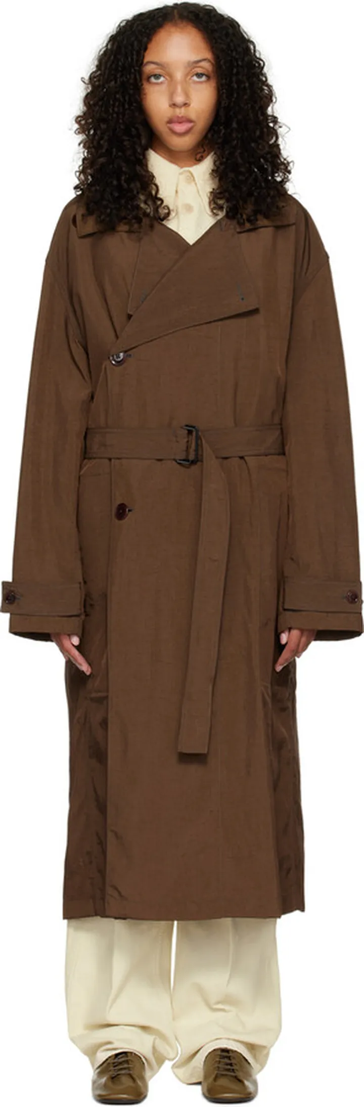 LEMAIRE Brown Light Trench Coat