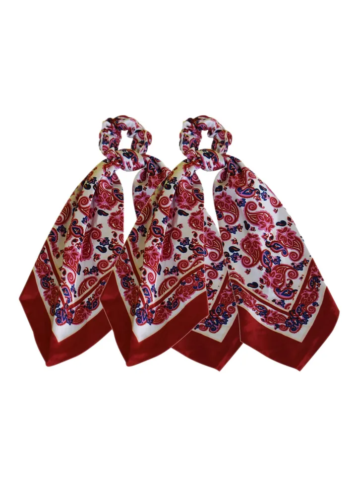 2-Pcs Ribbon Bow Scrunchies Hair Bands