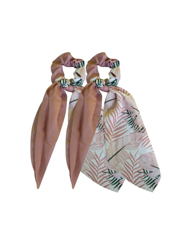 2-Pcs Ribbon Bow Scrunchies Hair Bands