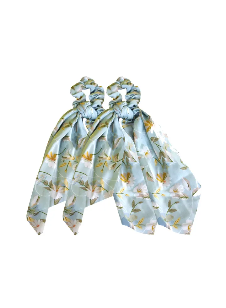 2-Pcs Ribbon Bow Scrunchies Hair Bands