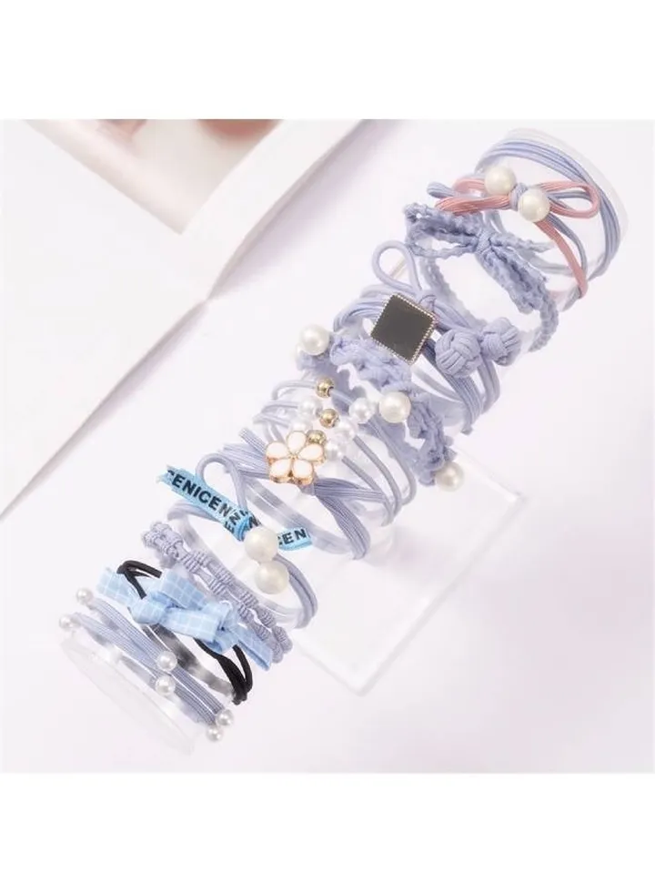 12-Pieces Faux Pearl Decor Cute Baby Girl's Hair Accessories Clips Elastic Hair Tie For Girls