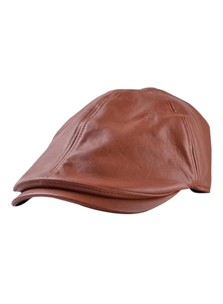 Newsboy Peaked Bonnet Beret Cap Brown