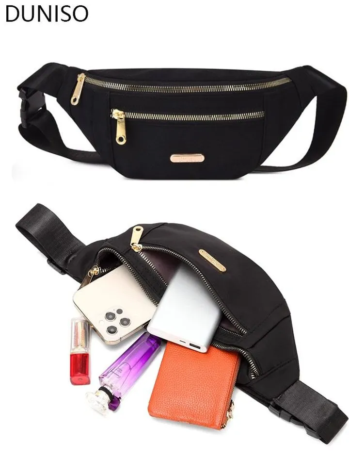 Waist Pack for Men and Women Crossbody Waist Bag Pack Belt Bag Wallet for Travel Walking Running Hiking Cycling Outdoor Sports Easy Carry Any Phone Black