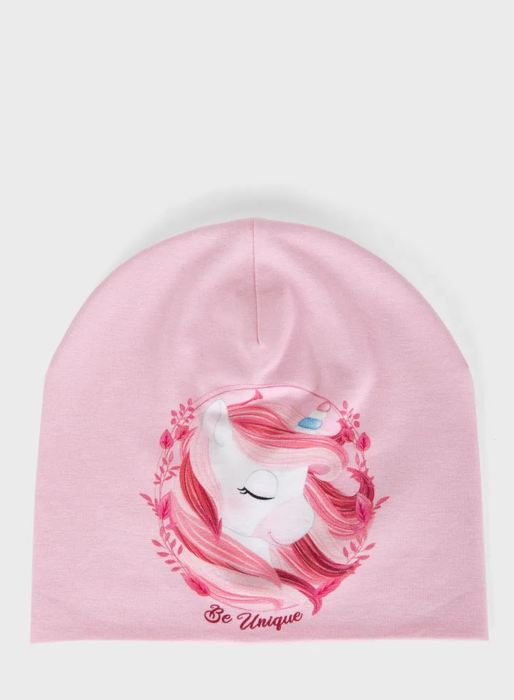 Kids Unicorn Print Beanie