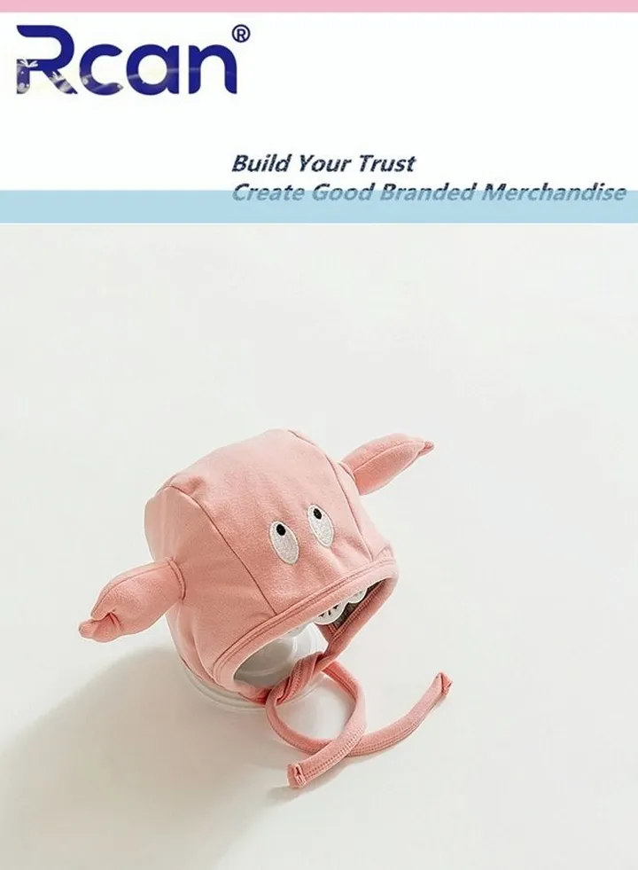 Newborn Cute Cartoon Baby Ear Protection Hat Soft Baby Cap Cotton 3-12 Months, Pink