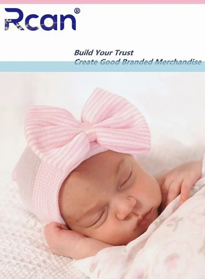 Newborn Cute Baby Fetal Cap Soft Warm Knitted Baby Hat Cotton 0-3 Months Pink