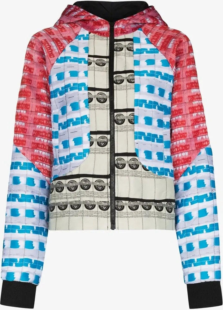 X Browns Focus Contrast Panel Hooded Bomber Jacket