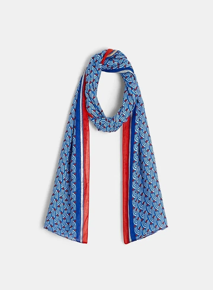 Printed Tagelmust Blue