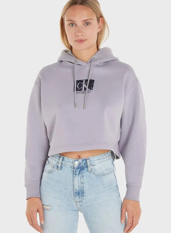 Logo Crop Hoodie