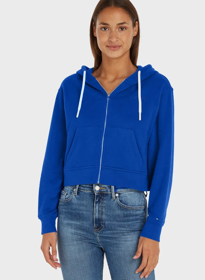 Zip Through Knitted Hoodie
