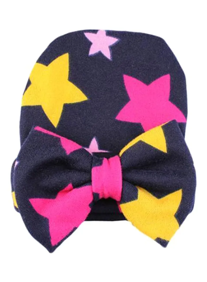 Cute Bowknot Beanie Pink/Yellow/Black
