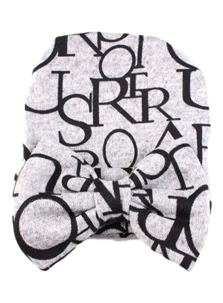 Cute Bowknot Beanie Grey/Black