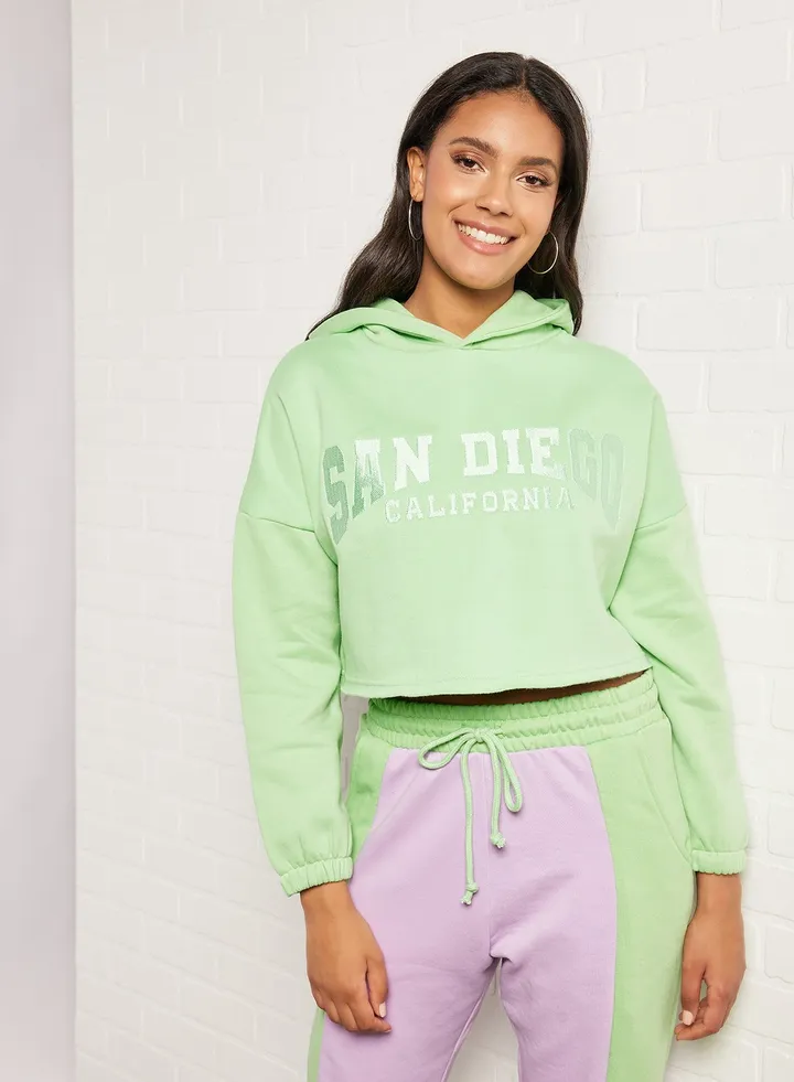 Cropped Hoodie Green