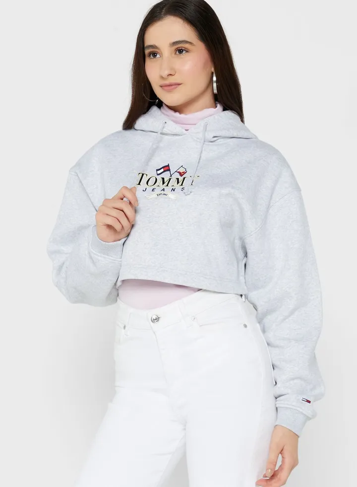 Crop Graphic Hoodie