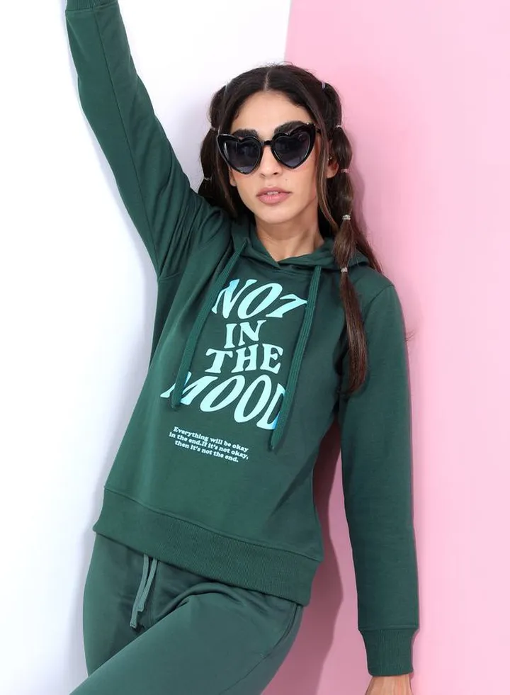 Regular Fit Letter Print Hoodie