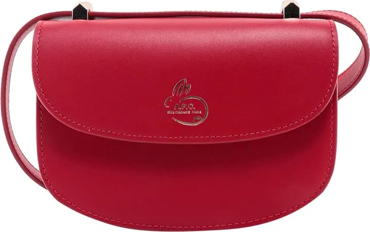 Leather shoulder bag with logo print