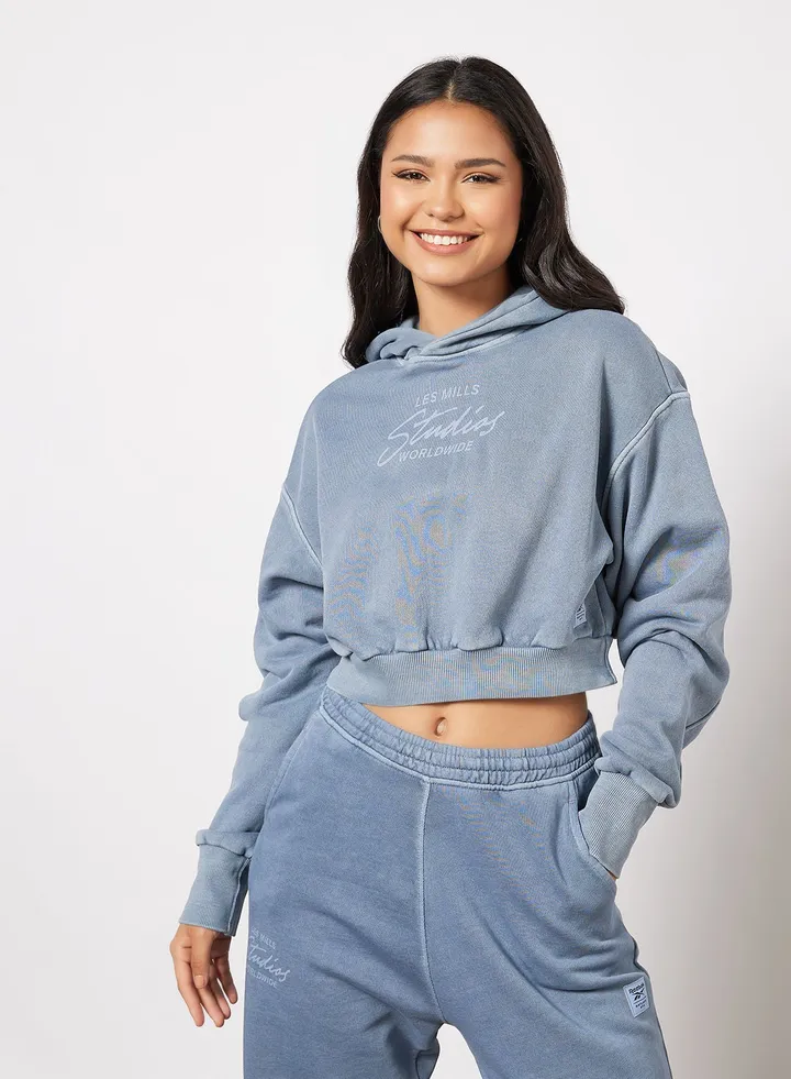 Les Mills Natural Dye Crop Hoodie