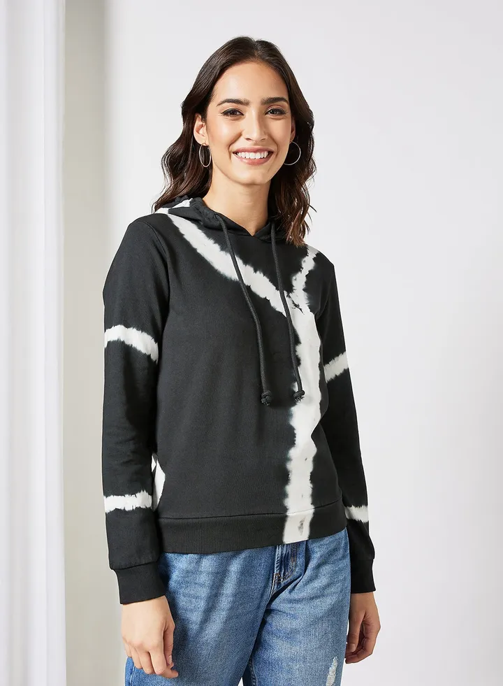 Tie-Dye Hoodie Black