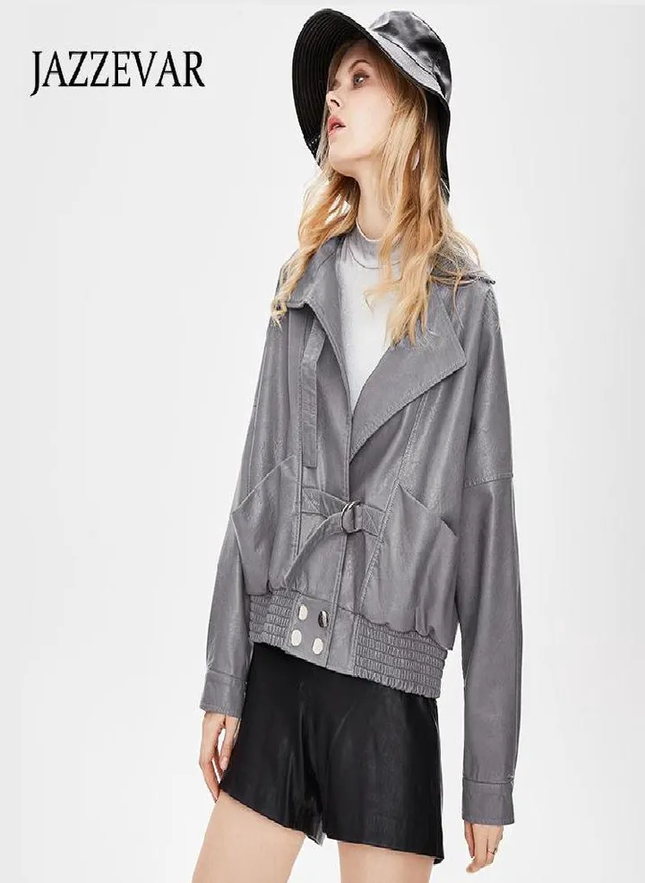 Women's Jacket Leather Coat Fall Versatile Loose Silhouette Lazy Leather Coat