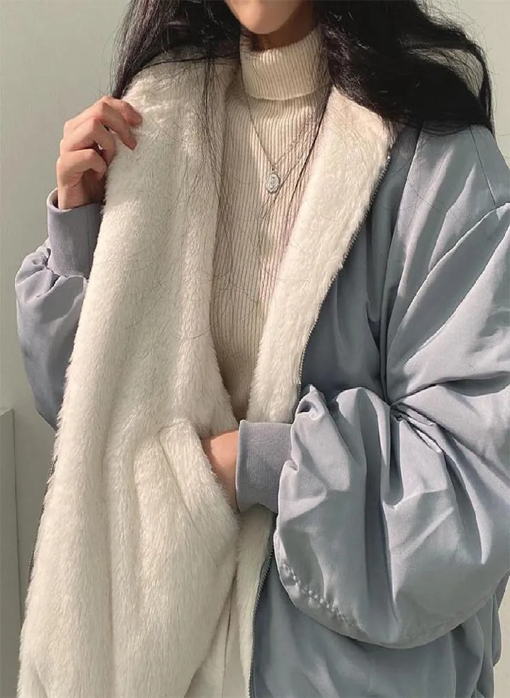 Thickened Two-sided Wear Lamb Wool Cotton Jacket Women's Coat New Loose Hooded Tops