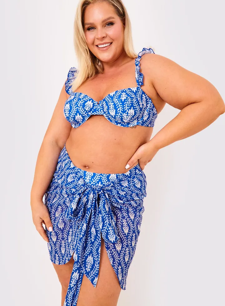 Printed Tie Detail Sarong