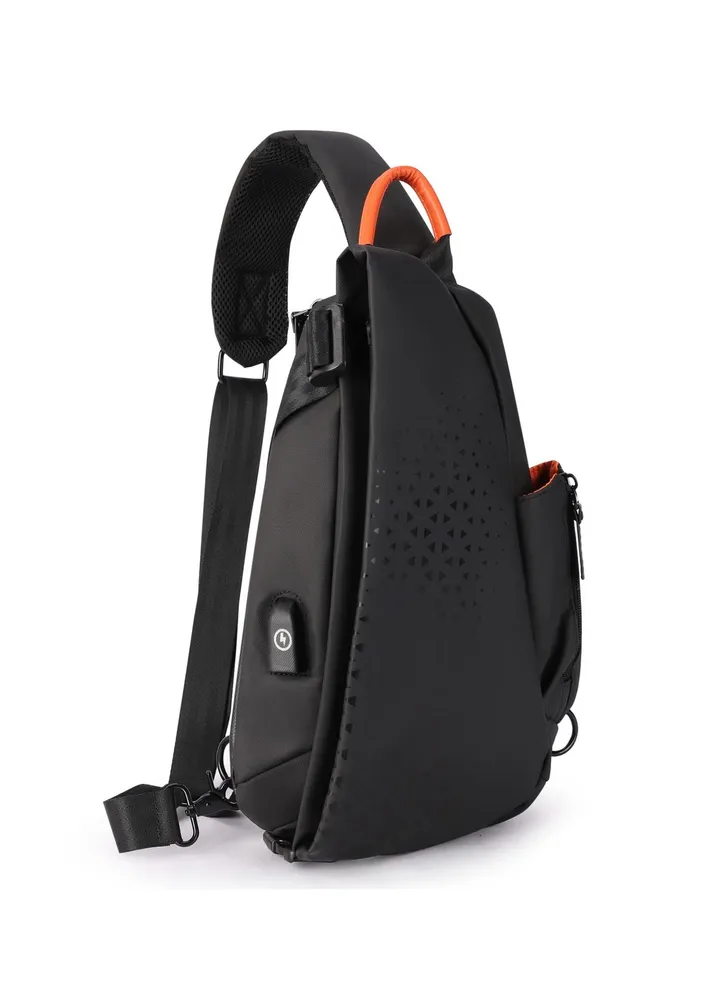 Anti-Theft Crossbody Sling Bag for Men Women,Small Backpack One Shoulder Bag, Chest Bag Sling Backpack Water Resistant(Black)