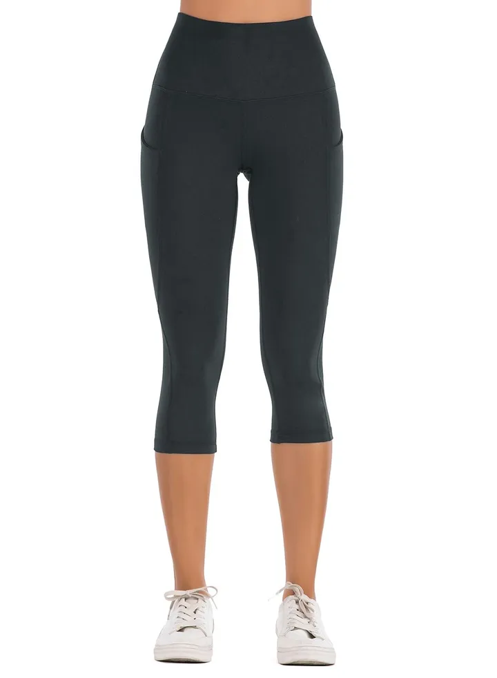 European and American yoga pants stretch tight waist Amazon fitness pants women's naked skin yoga pants