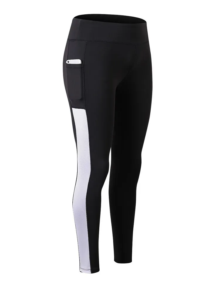 Women Quick Dry Breathable Elastic Trousers Black/White