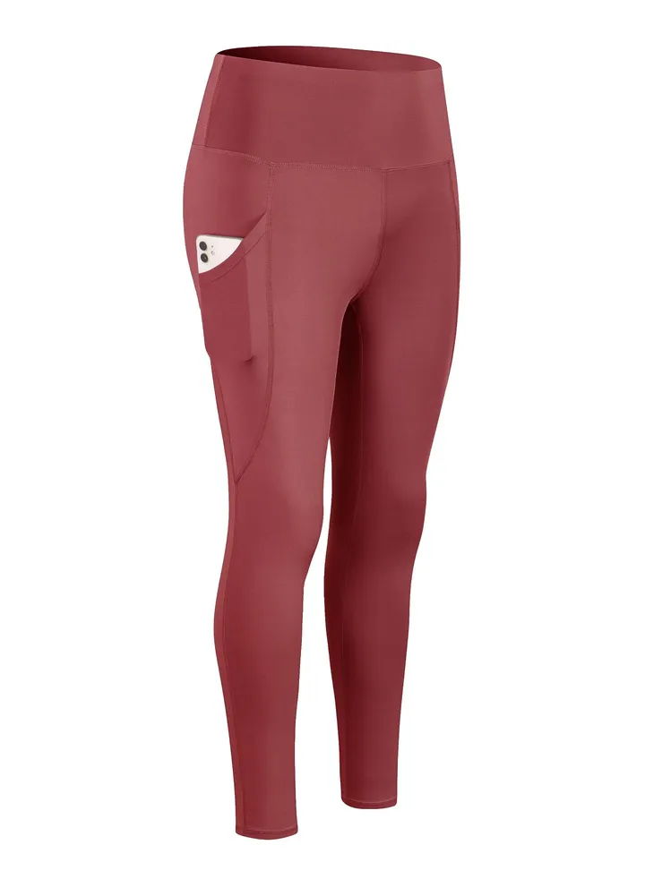 Women Quick Dry Breathable Elastic Pants Burgundy