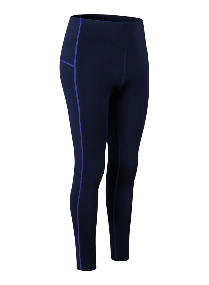 Women Quick Dry Breathable Elastic Pants Dark Blue