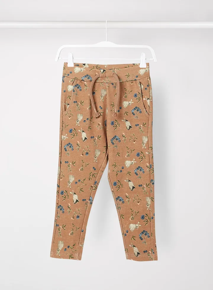Baby/Kids Floral Print Sweatpants Brown