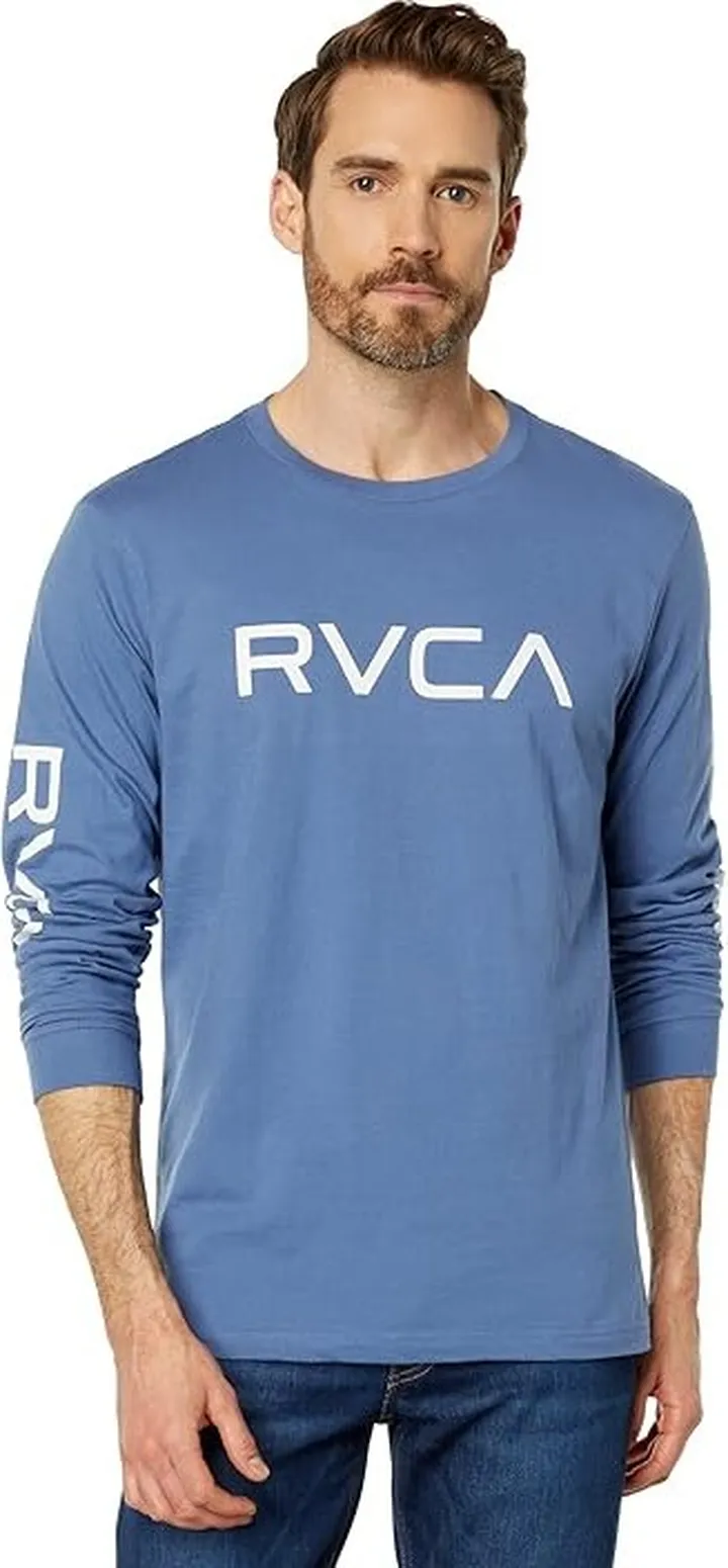 RVCA Big RVCA Long Sleeve Tee (Royal) Men's T Shirt