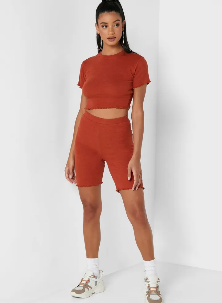 Lettuce Hem Detail Cycling Shorts