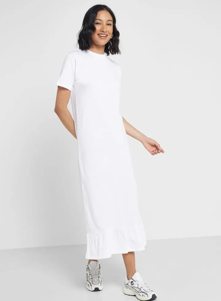 Tiered Hem Midi Dress
