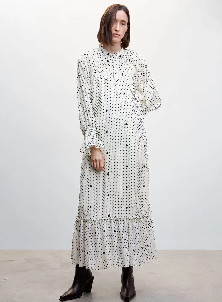 Printed Ruffle Hem Dress