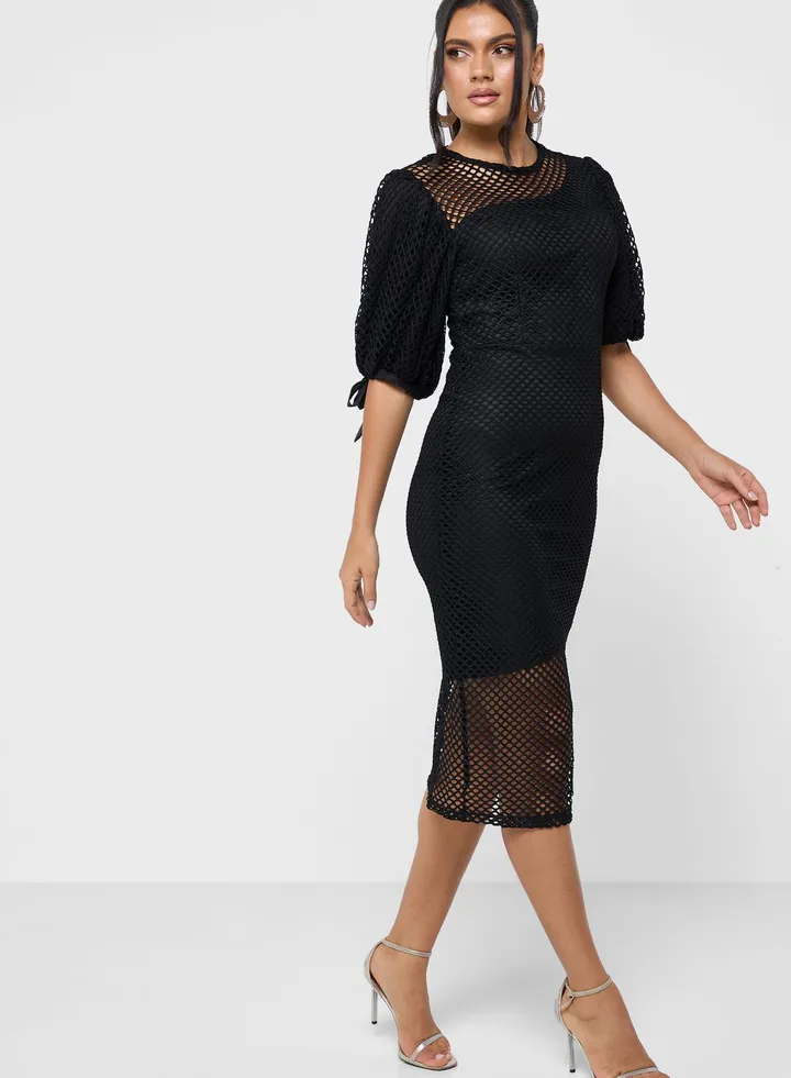 Puff Sleeve Bodycon Dress