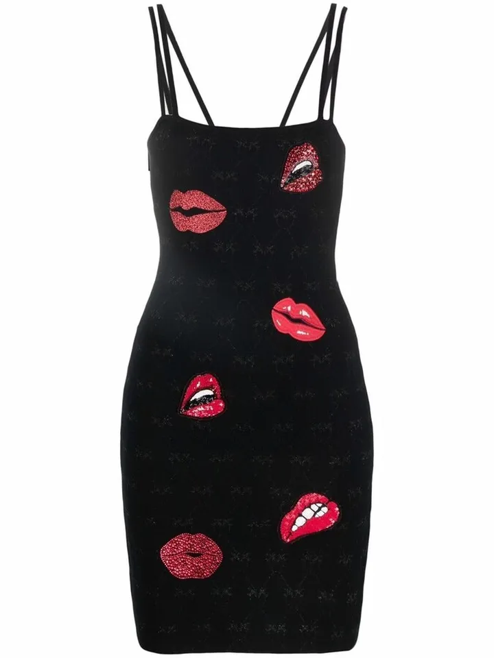 Sequin-Embroidered Mini Dress