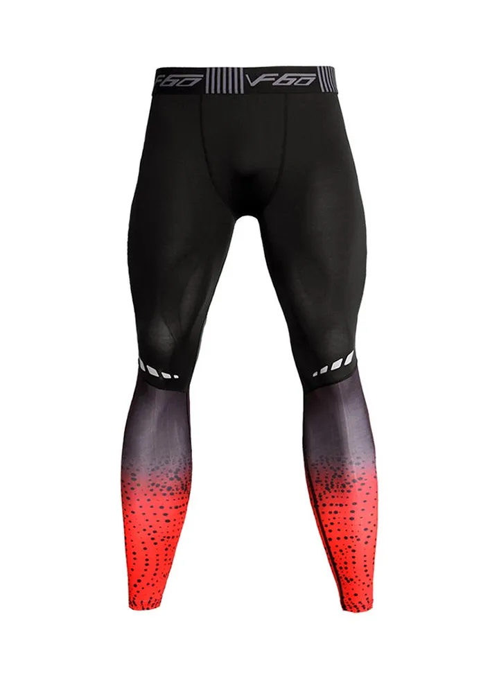 Polka Dot Contrast Sports Leggings Red